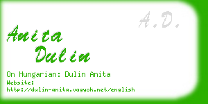 anita dulin business card